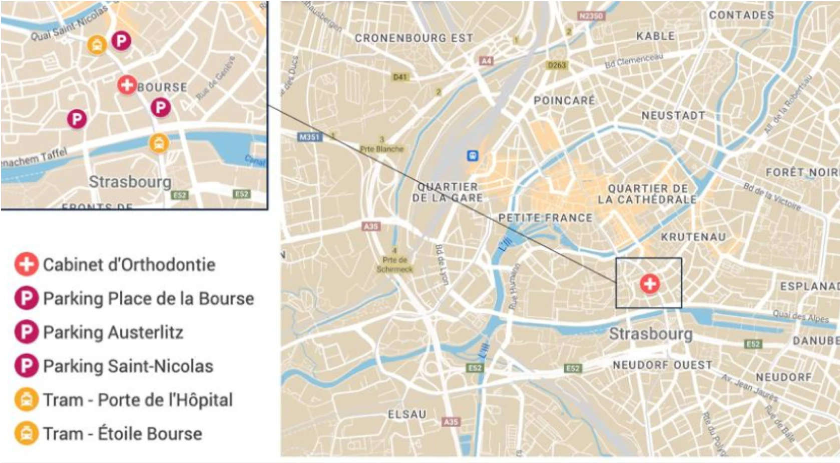 Cabinet d'Orthodontie du Docteur Jérémy Ohayon, orthodontiste spécialiste à Strasbourg : accès parking